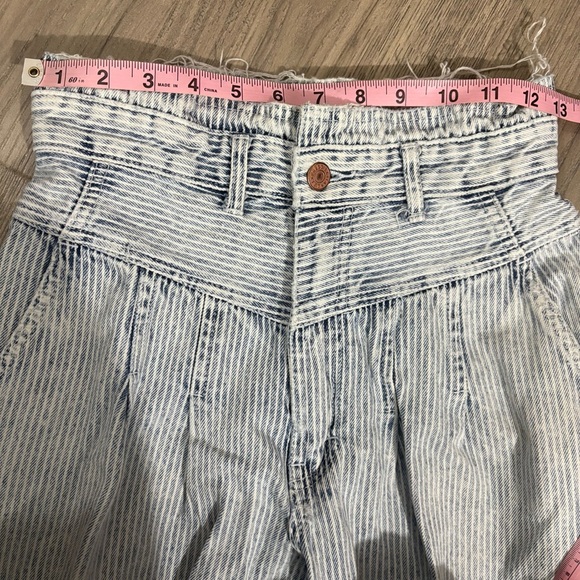 Vtg 80s Gitano Express High Waited Pinstripe Pleated Tapered Crop Jeans Sz 9/10 - Picture 7 of 11